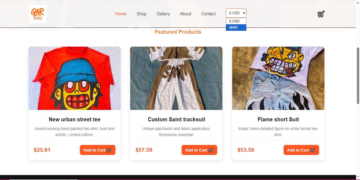 E-commerce Website Concept Screenshot